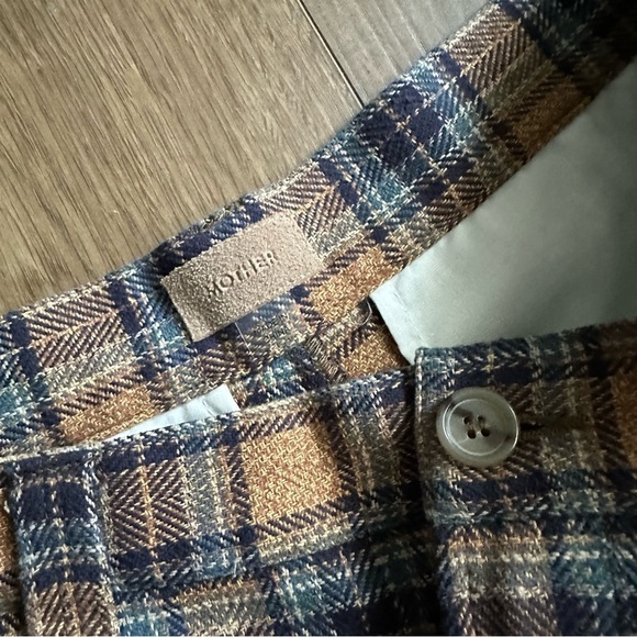 NWT Mother The Pleated Maven Plaid Pants Delta Dawn - Size 33 - Picture 10 of 14